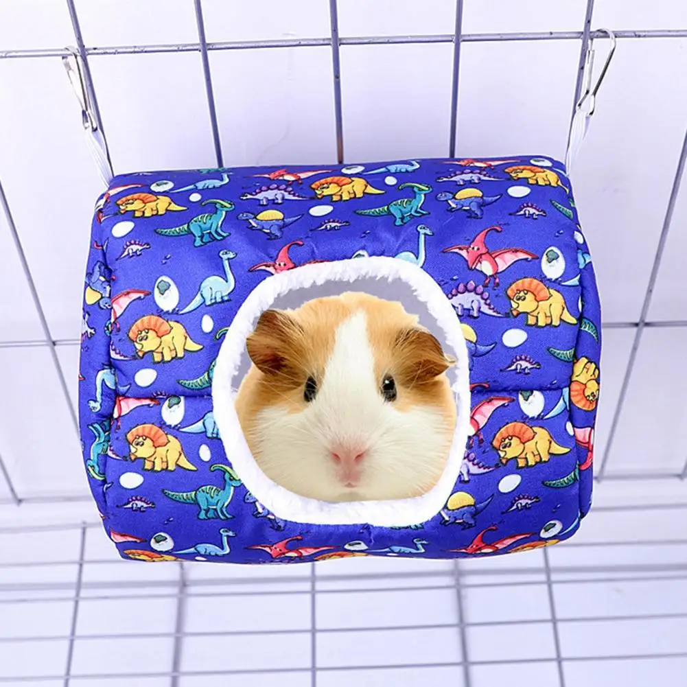 Hamster Nest Hanging Cartoon Print Large Space with Buckle Rest Habitat Pineapple Heat Retention Hamster Hammock Pet Cage