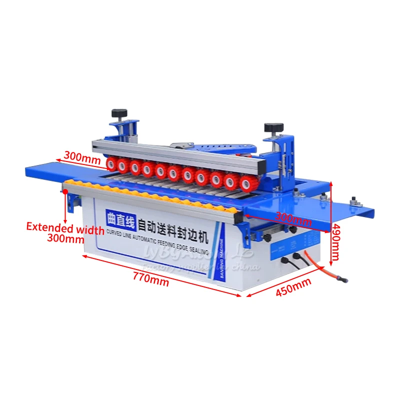 Wood Work Edge Banding Machine 770 Curved/Straightened Edge Bander Full-Process Plate Delivery Extended Length Base Stand Option