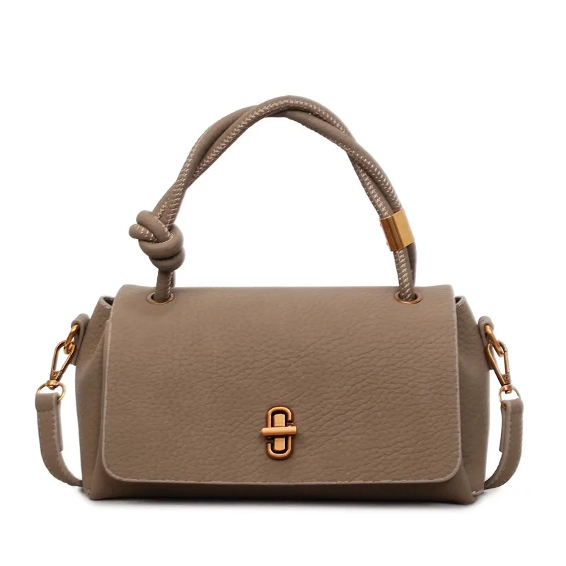 

Классическая однотонная женская сумка, в парижском дизайнерском стиле с логотипом, минималистичная сумка через плечо, элегантный дизайн.