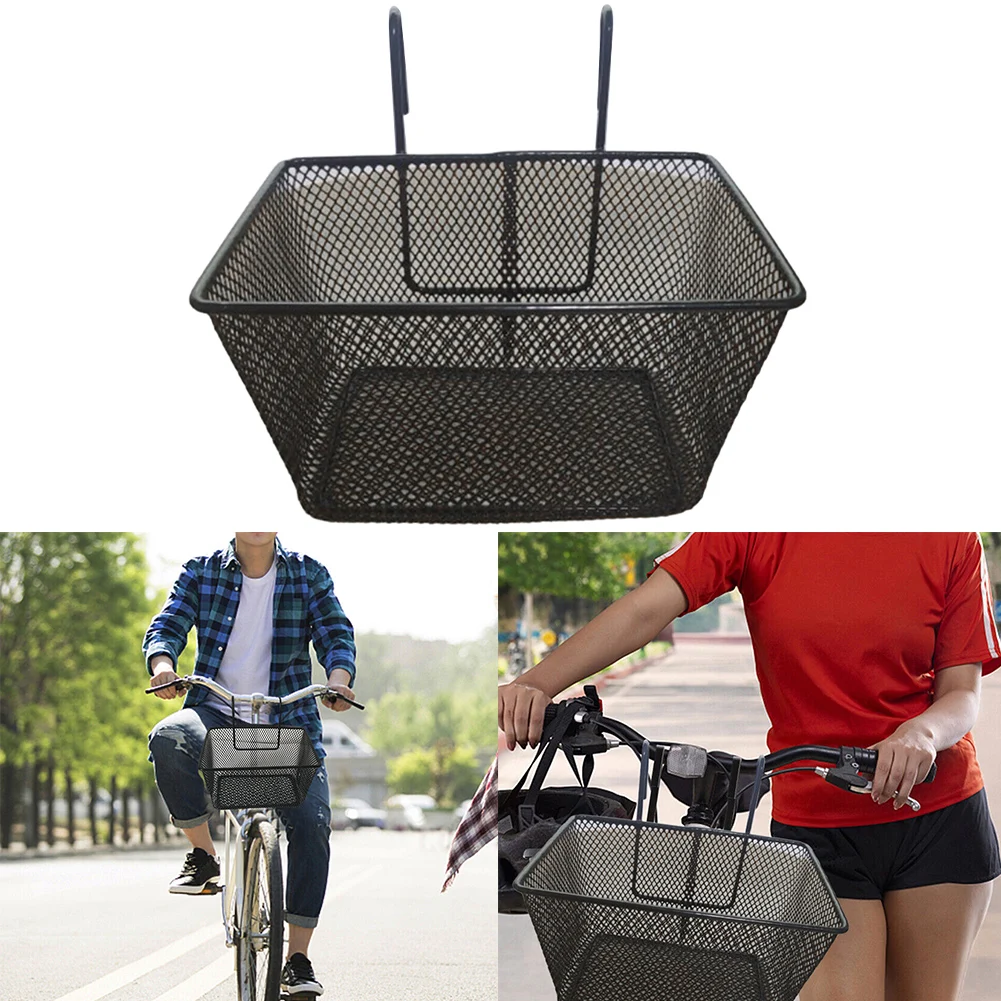 Practical Outdoors Front Basket Bike Basket Mesh Metal Shopping Sporting Goods Storage Baskets Cycling Handlebar