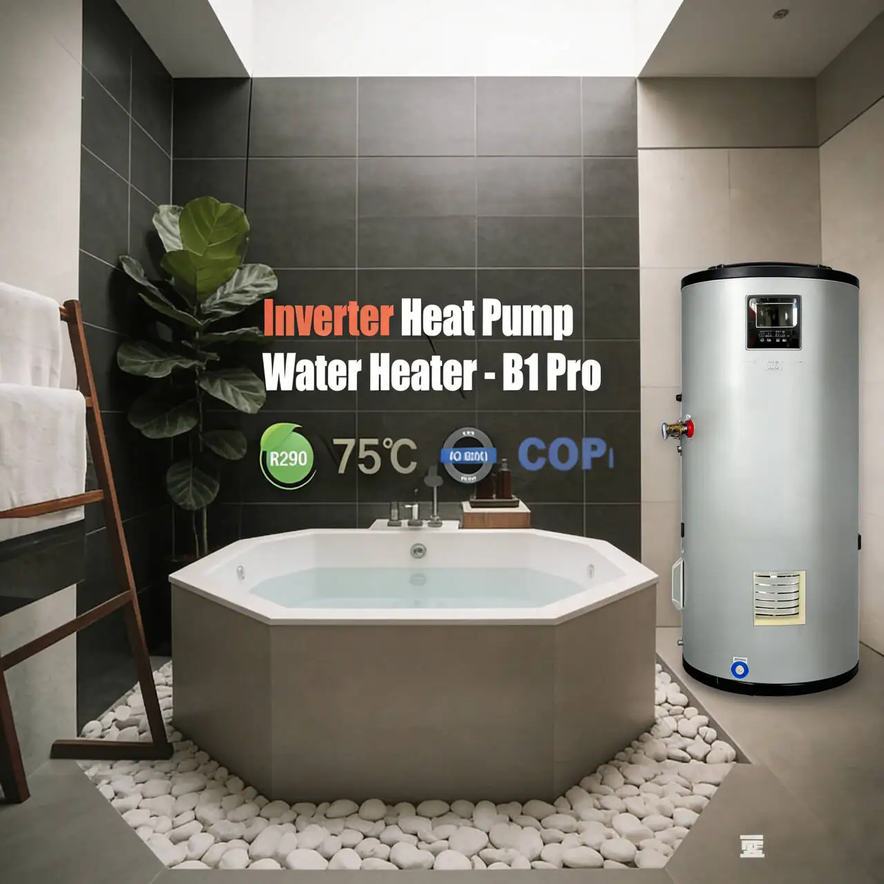 Electric Air Source Heat Pump R290 DHW All One 150L-300L High Efficiency Class Energy Efficiency Domestic Hot Water Heater OEM