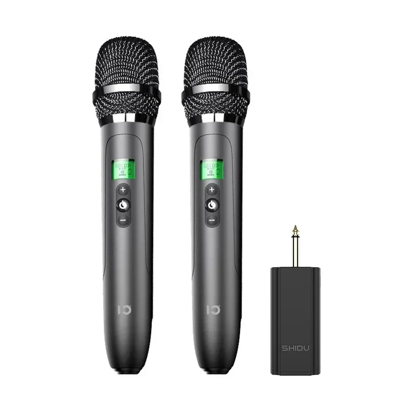 SHIDU  U30 double wireless with 2pcs  Rechargeable Professional UHF Wireless Handheld Microphone with receiver for Speech/Church