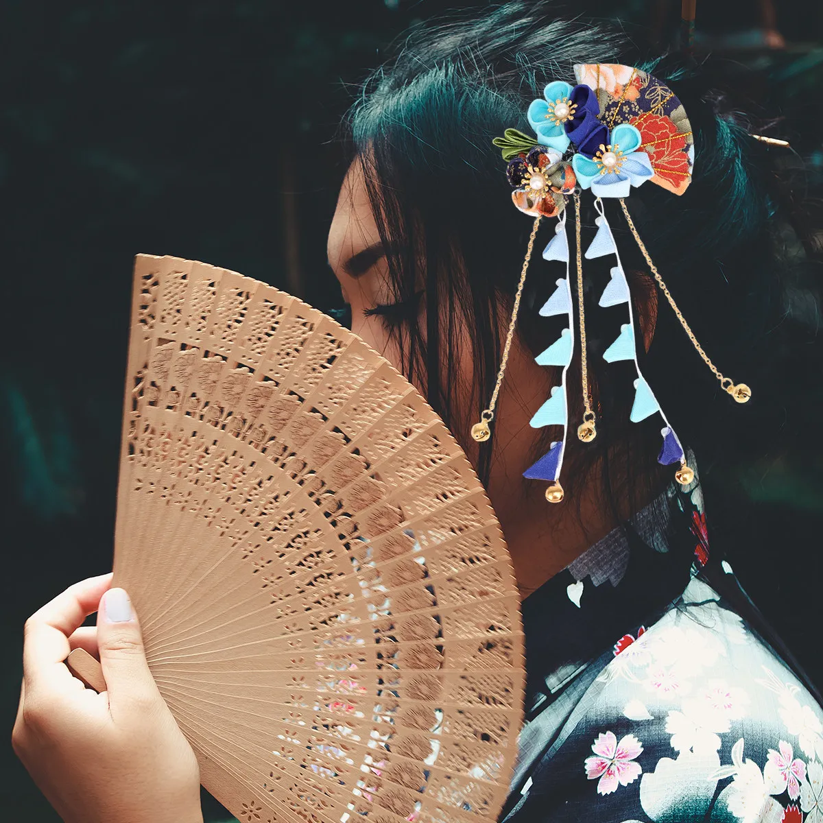 

1Pcs Japanese Style Hairpin Long Tassel Wedding Hair Clip Bridal Headdress Flower Hairpin Hair Decoration Flower Hairpins