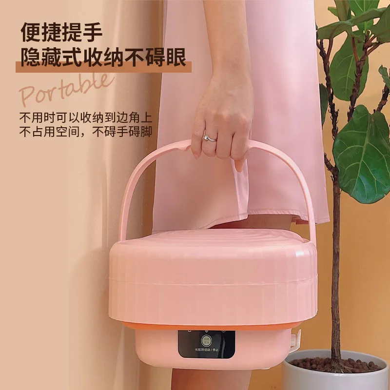 Gấp Di Động Mini Máy Giặt Đồ Lót Quần Lót Tất Giặt Tất Cả Trong Một Ký Túc Xá Máy Giặt