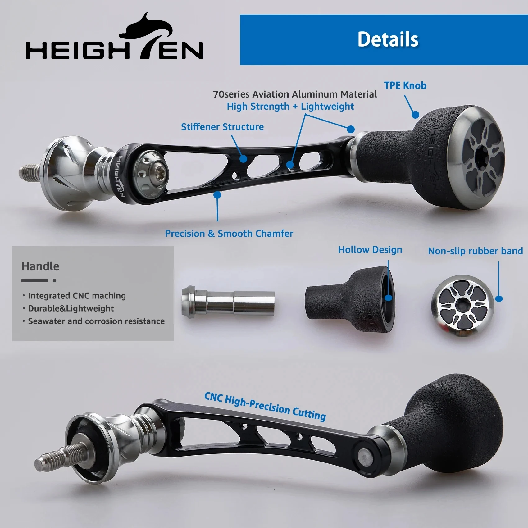 56mm Rollen griff (mit 24mm Tpe-Knopf) für Shimano Twin Power Daiwa Certate lt Spinn rolle – Detail 3