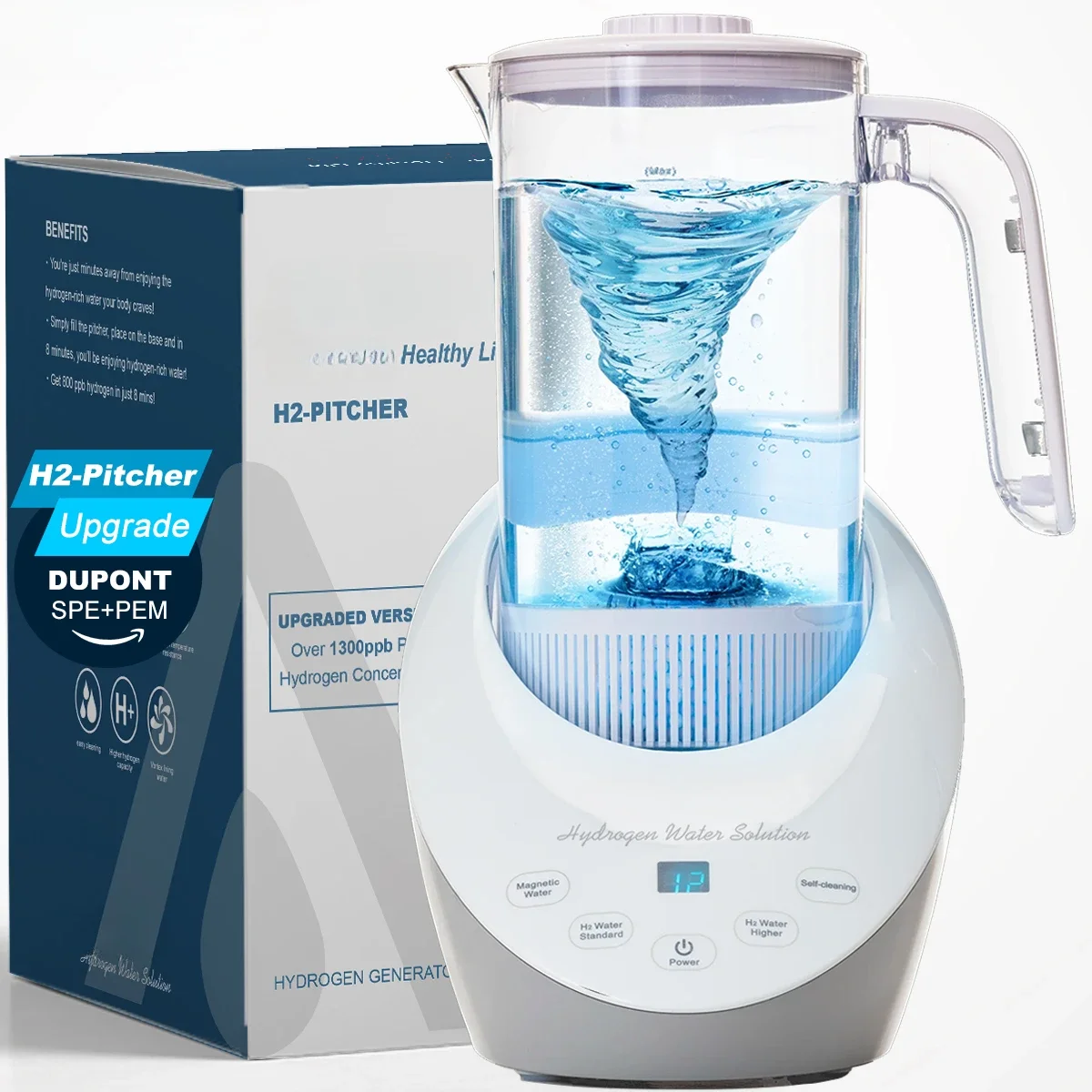 

Hydrogen Water Pitcher Generator Machine Jug Bottle SPE&PEM Technology. Balanced Purified Water PH Calcium Sulfite filter