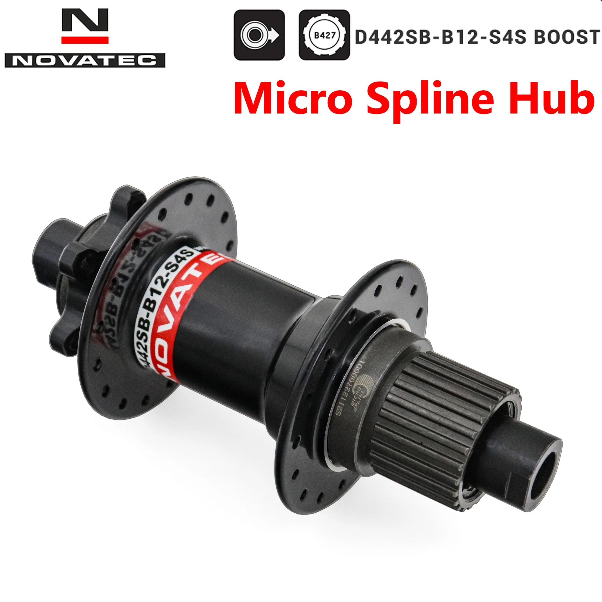 Novatec D442SB-B12 Boost 148mm x 12mm Thru Axle 142x12mm 32-hole 6