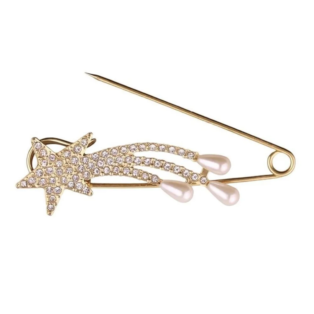 Luxurious Rhinestones Brooches Crystal Zircon Adjustable Scarf Buckle Sparkling Clothing Fixing Pins Dress Decoration