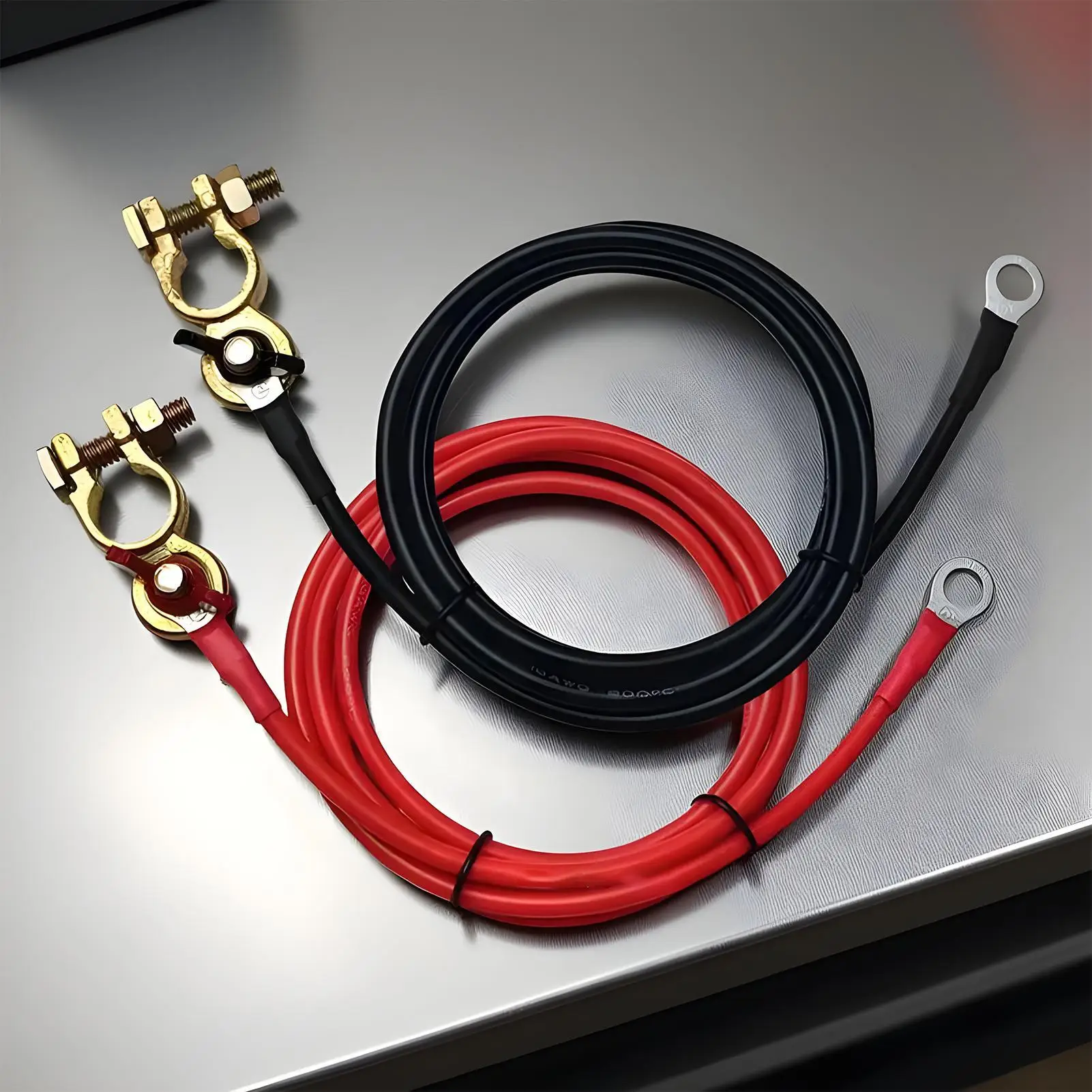 Car Battery Extension Cable 2Pcs/set Heavy-Duty Flexible Inverter Wire Battery Cable Extender r-grade Pure Copper Terminals