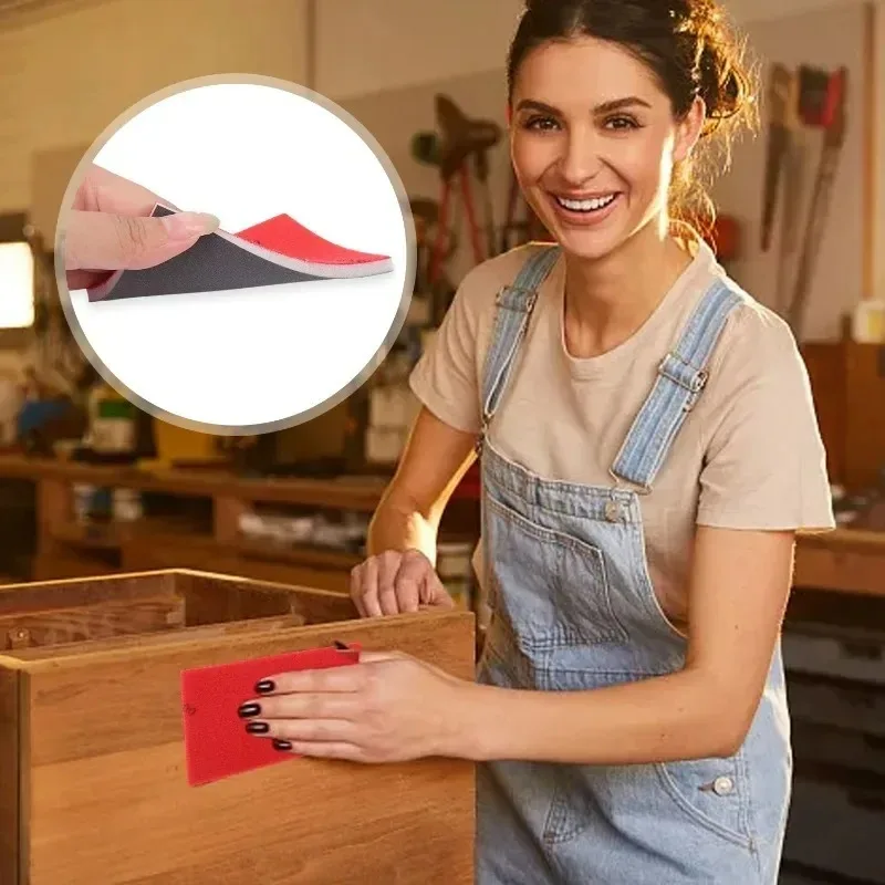 50/5x Spugna abrasiva Spugna per molatura a secco e bagnata Blocco di sabbia Strumento abrasivo per lucidatura Carta vetrata riutilizzabile per la finitura liscia domestica
