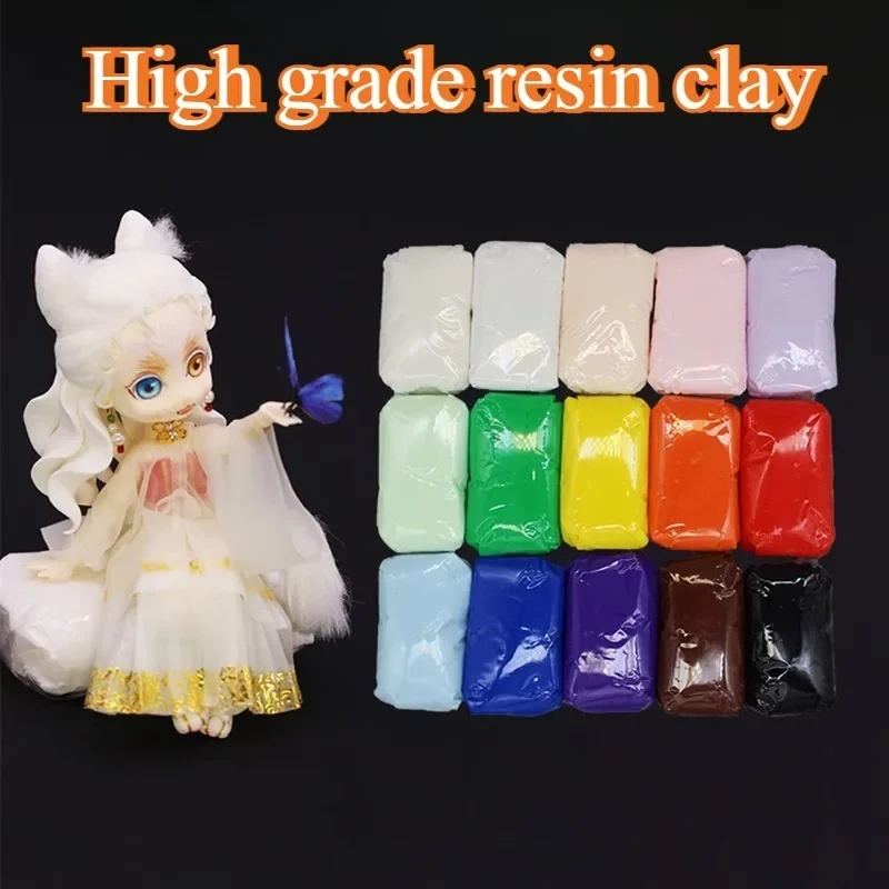 15 Color High Order Resin Clay Set DIY Flower Works/doll Anime Character Modeling Clothing Production of High Transparent Clay