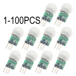 1-100PCS Mini IR Pyroelectric Infrared PIR Motion Human Sensor Automatic Detector Module AM312 Sensor DC 2.7 To 12V