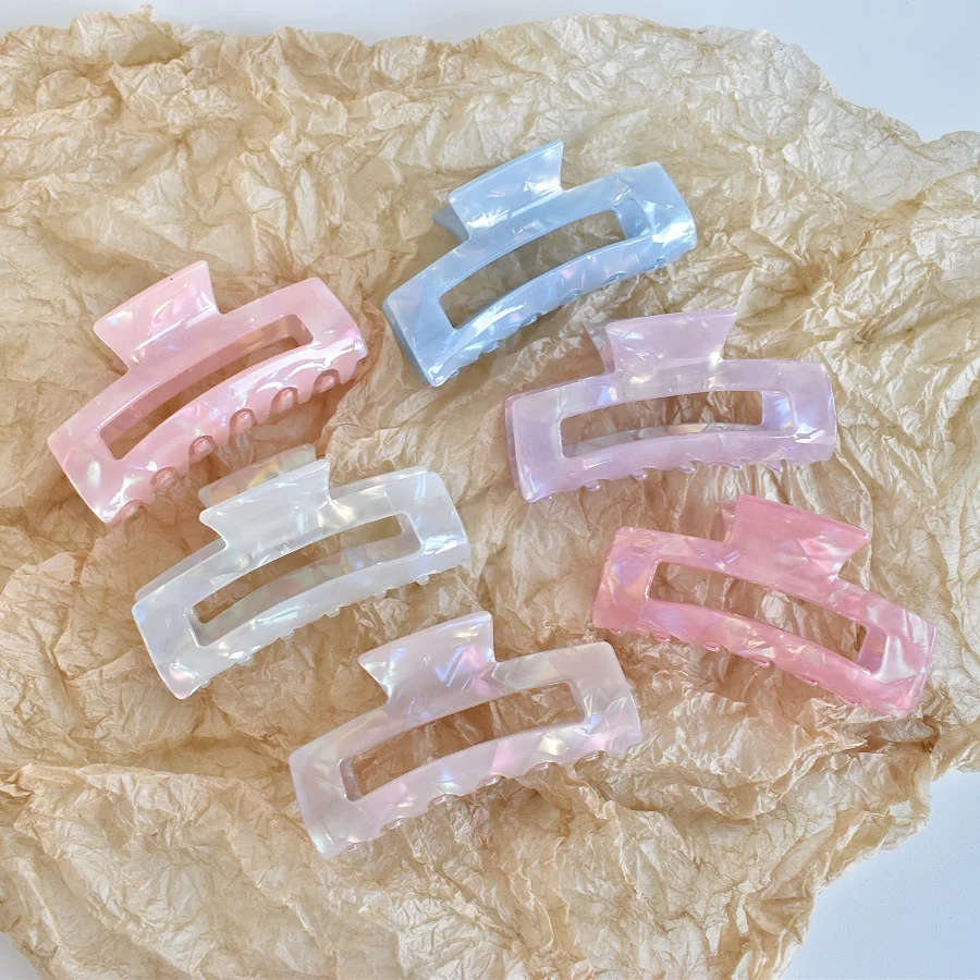 1-zestaw prostokątnych pazurów do włosów dla kobiet z kwasem octowym, odpowiednich dla wszystkich rodzajów rozmiarów włosów dla kobiet, modny temperament