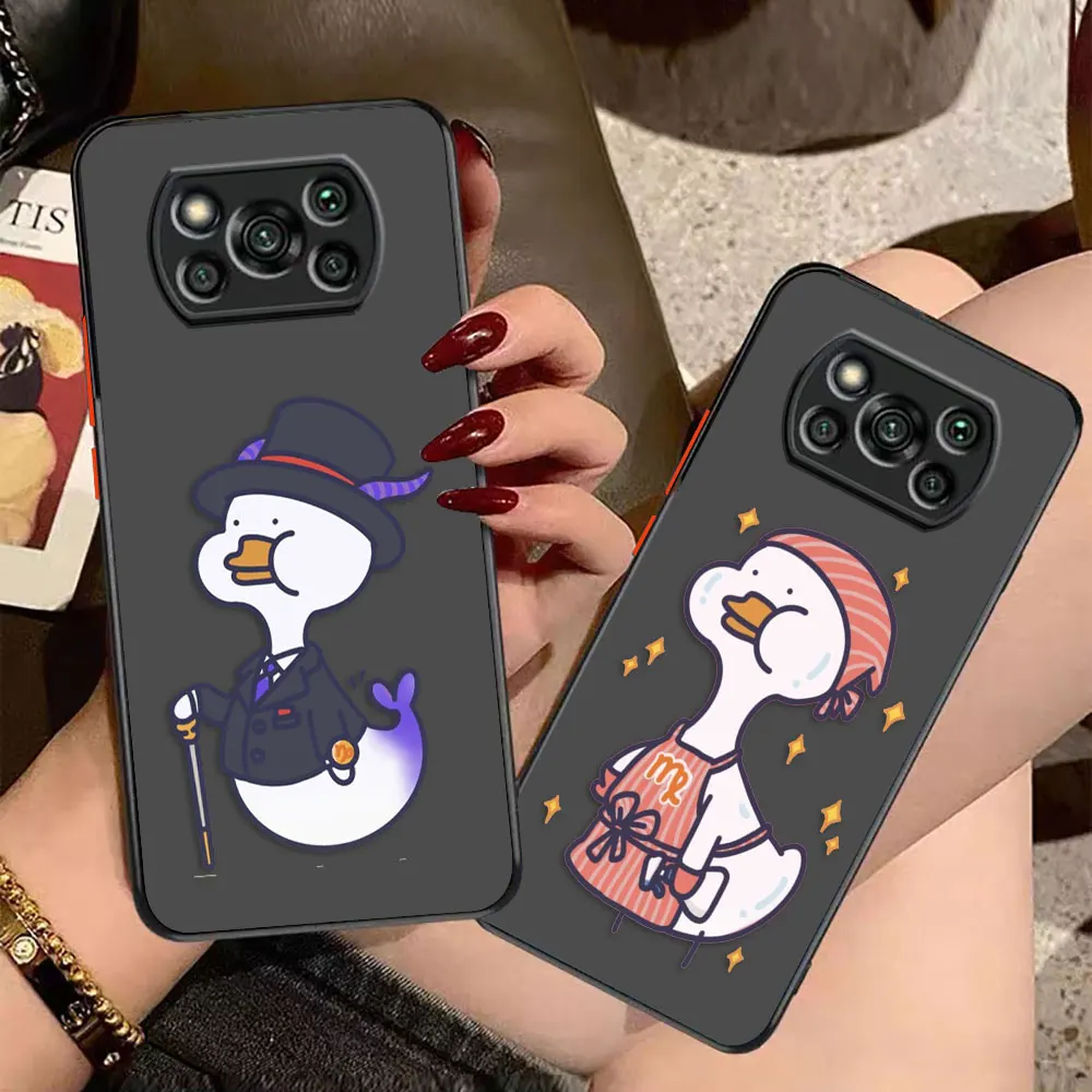 

Matte Case for Xiaomi POCO X4 X3 M4 M3 M2 F5 F4 F3 GT F2 C40 CC9 PRO 4G 5G Case Funda Coque Capa Shell Cover Funny Duck Cartoon