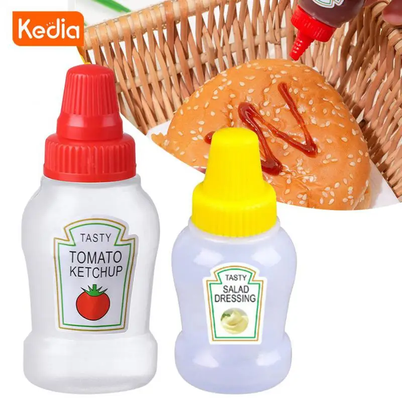 Portable Condiment Squeeze Bottle Covered Salad Container Convenient Multifunctional Squeeze Sauce Bottle For Seasoning