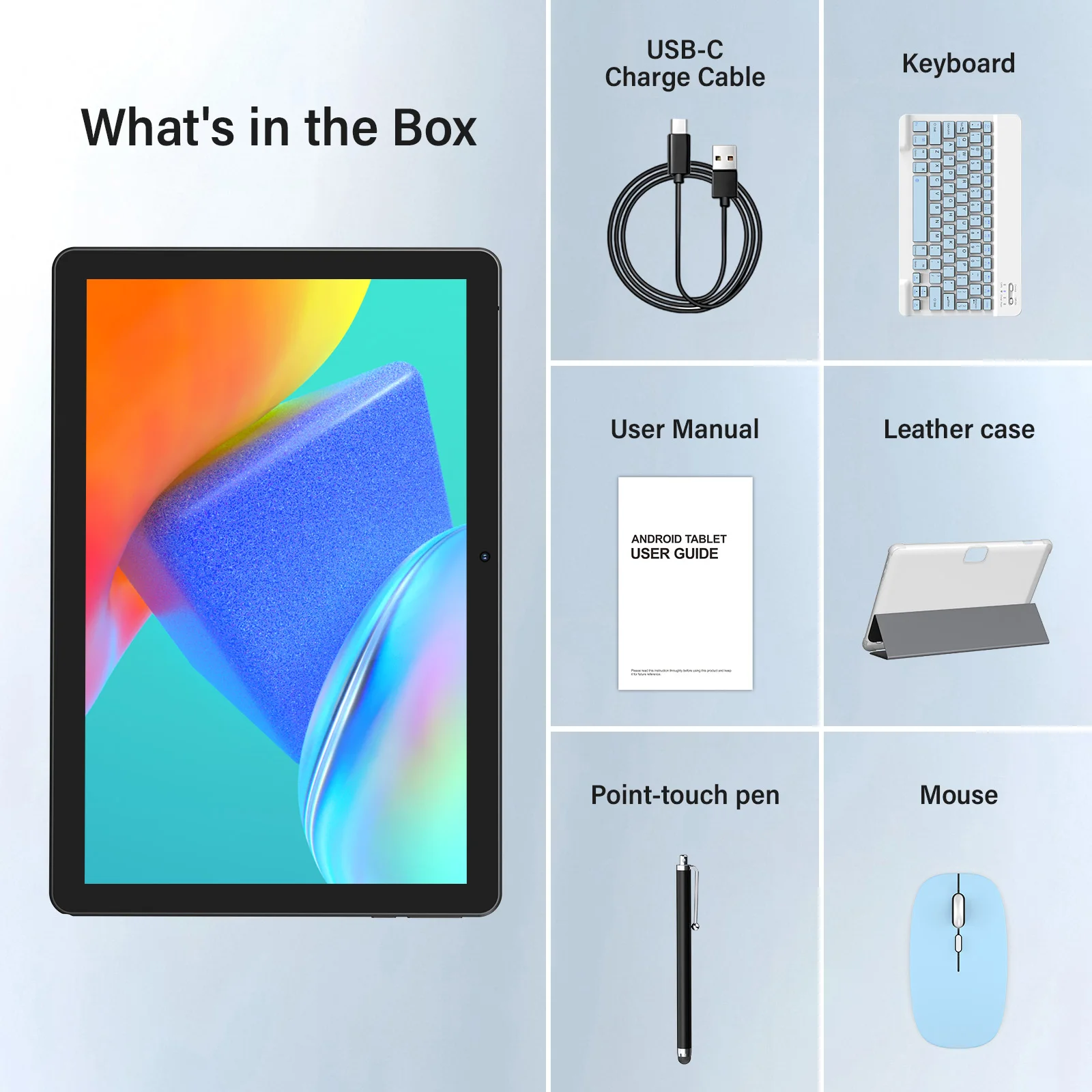 BAKEN 10-inch Tablet, Android 15, Quad-core Processor, 64GB RAM