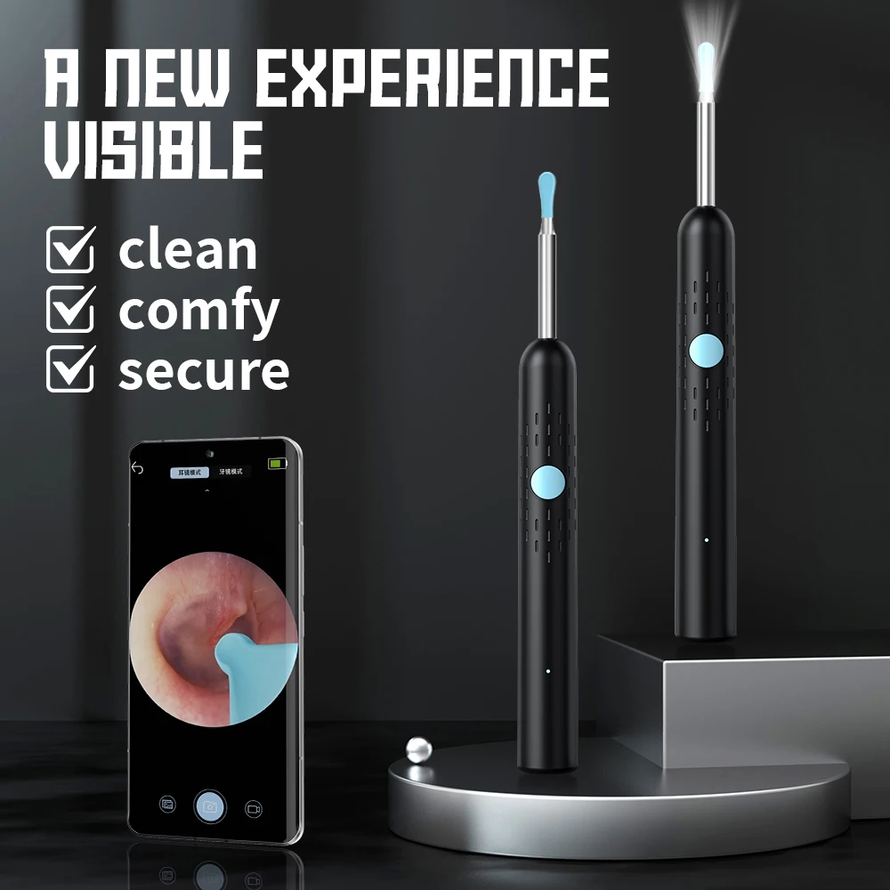 

Smart Visual Ear Cleaner Portable Visual Tool With 6 Q-elastic Silicone Ear Spoon Covers And An Intelligent Visualization APP
