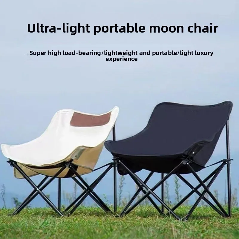 

Folding portable moon chair lazy chair outdoor camping table and chair leisure backrest ultra light chair fishing stool