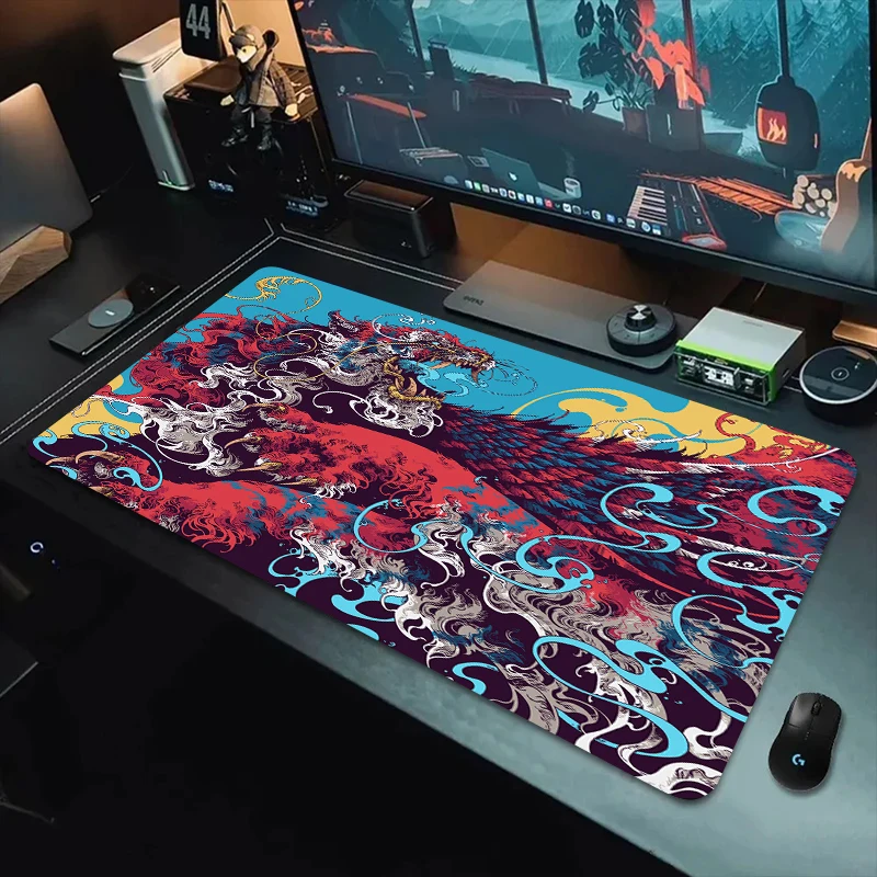 Japanese Dragon Mouse Pad Table Pad PC Accessories Thickened and Enlarged Rubber Anti-Slip Base