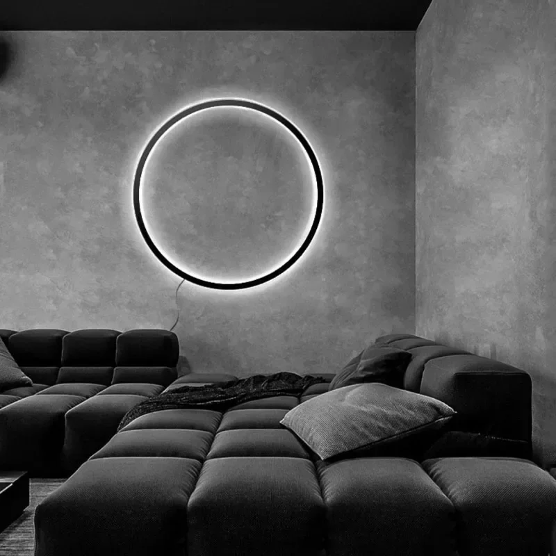 Simple Circle Background Decoration Lamps New Modern LED Wall Lights Living Room Bedroom Bedside Aisle Corridor Indoor Lighting