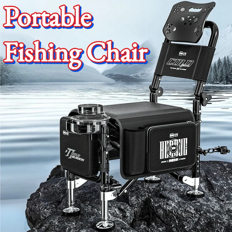 

Multi-functional Foldable Portable Fishing Chair Aluminum Alloy Lightweight Breathable Chairs Sturdy Outdoors Fishing Chairs