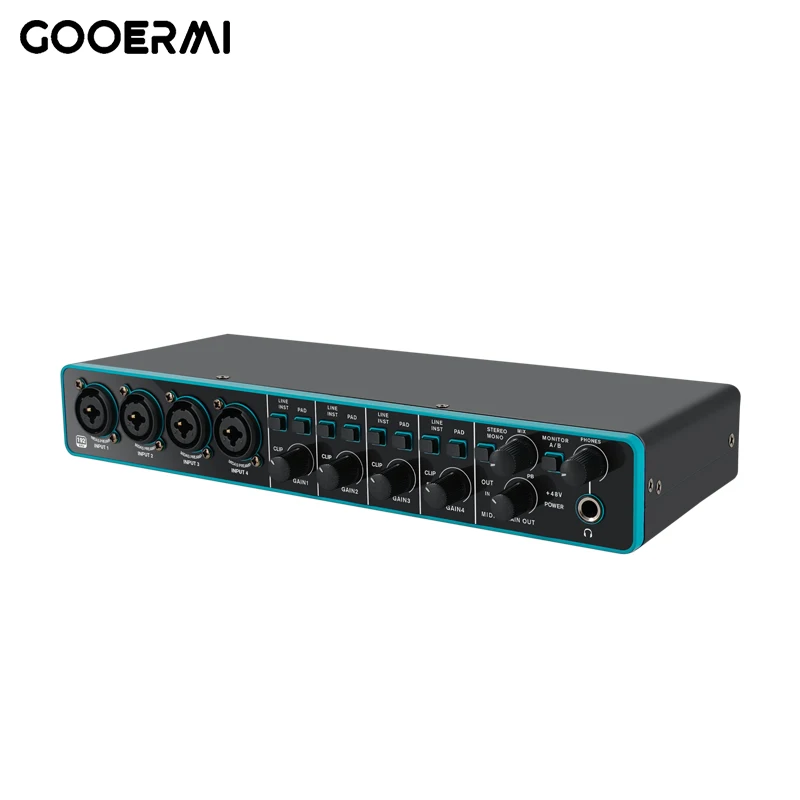 MIS-UMC404HD USB 2.0 واجهة الصوت كارت الصوت واجهة USB عالية الجودة مع مضخم ميكروفون لتسجيل واجهة MIDI