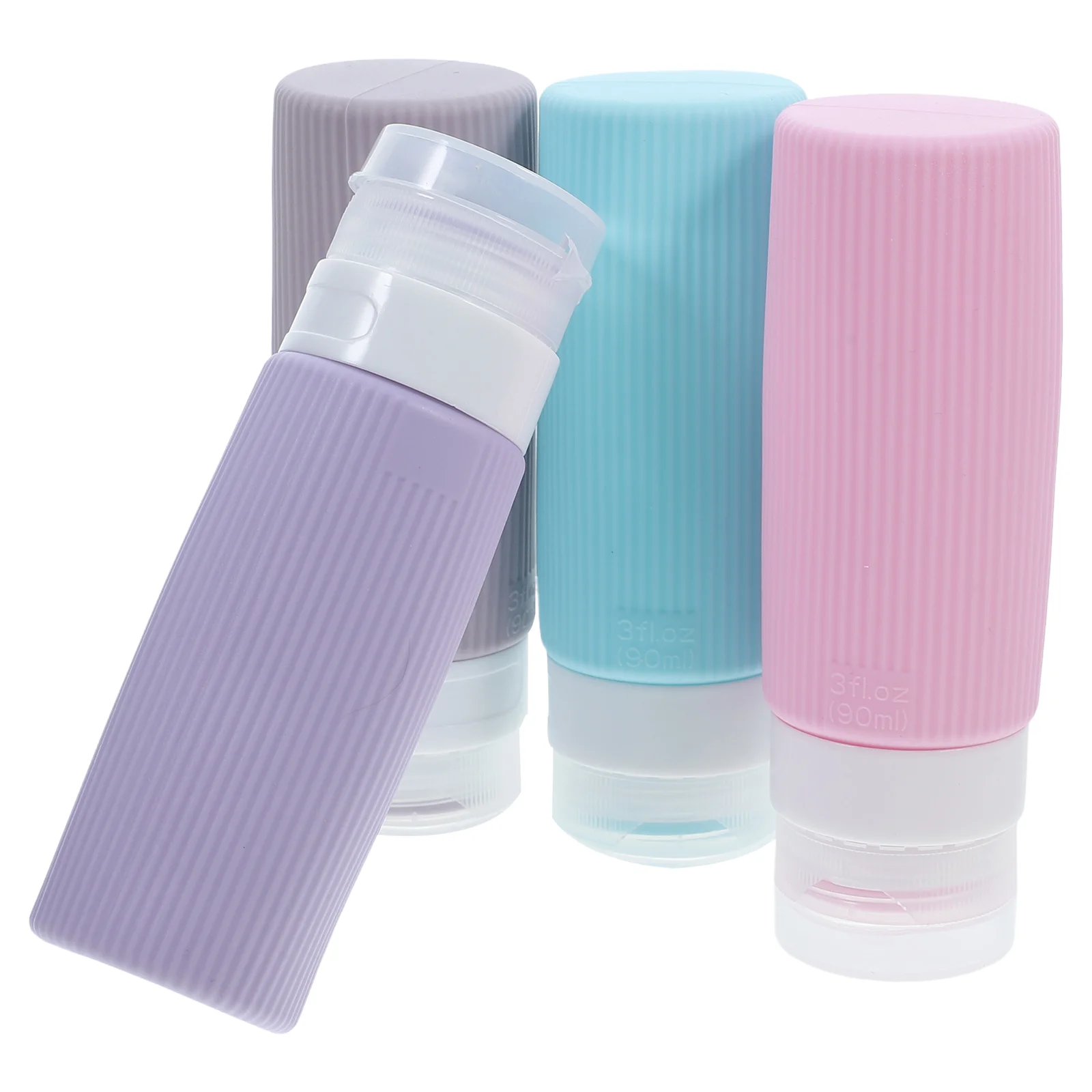 4 Pcs Travel Lotion Dispensing Bottle Containers for Toiletries Shampoo Bottles Silicone Pp Accessories Liquid Jar