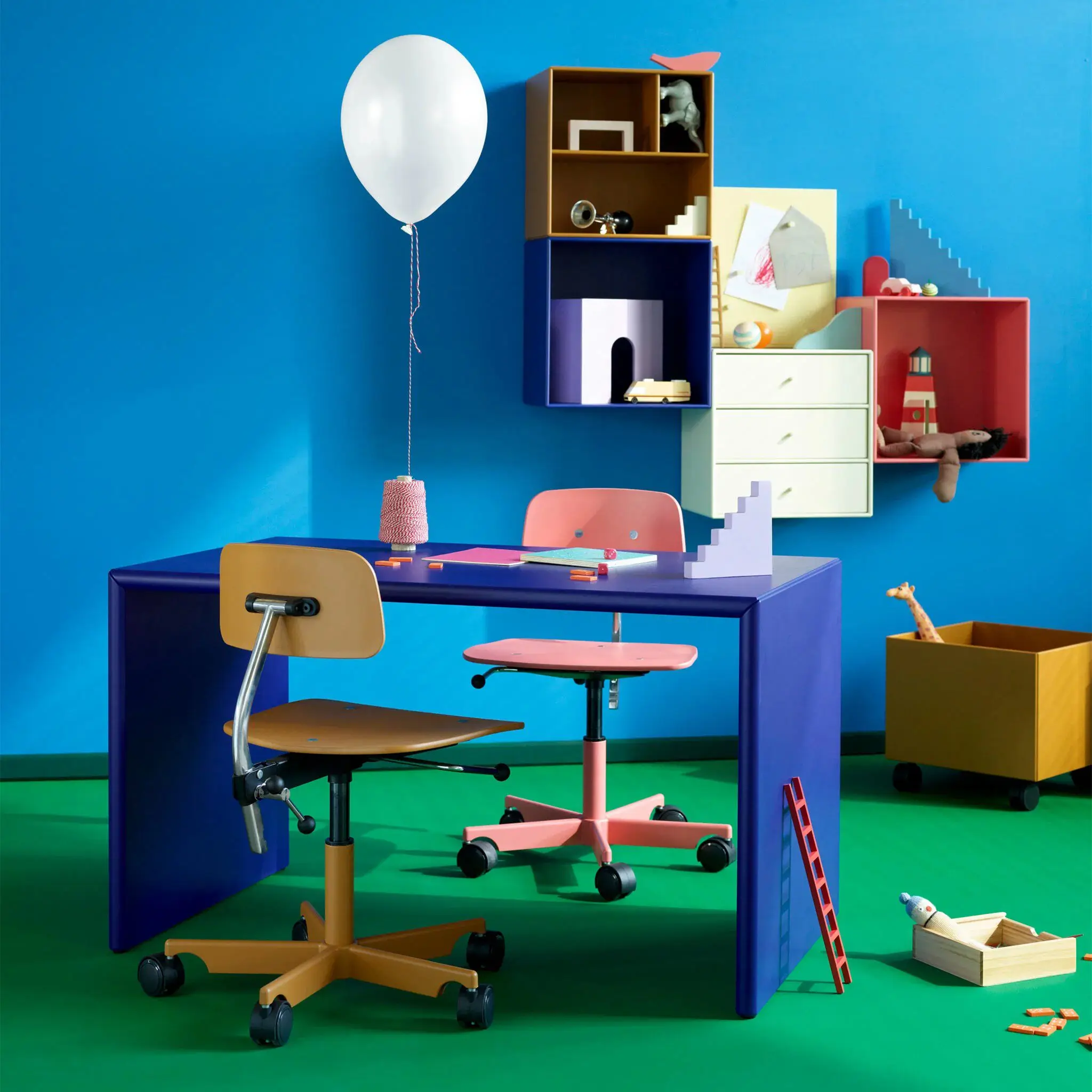Nordic minimalist light luxury extended desk dopamine color solid wood desk study children's room computer table