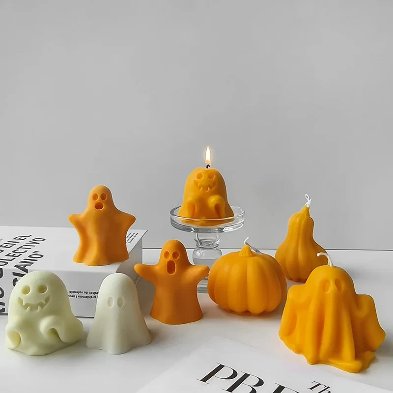 

Хэллоуин призрак украшения формы для свечей DIY Хэллоуин вечеринка забавные ароматические свечи силиконовые формы призрак плащ кукла и тыква