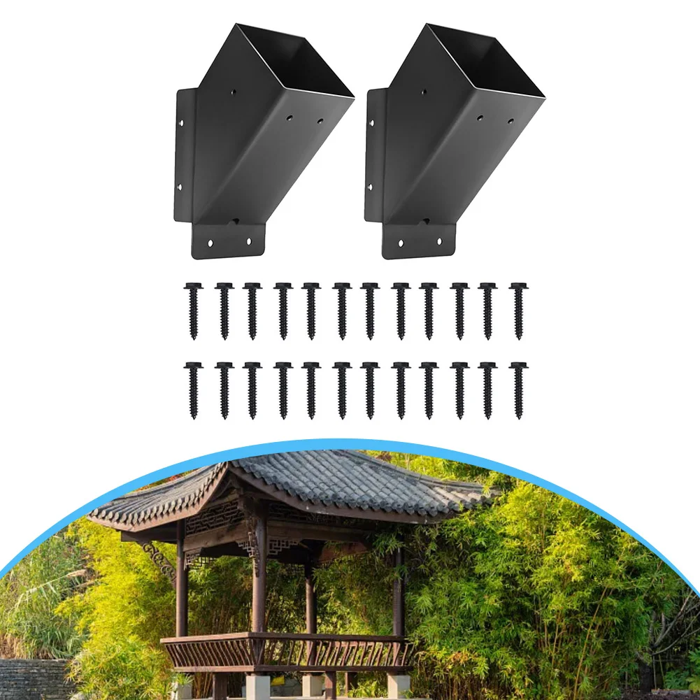2PCS 45-Degree Pergola Brackets Kit Sturdy Carbon Steel For Stability Garden Shade Supplies Accessories ﻿