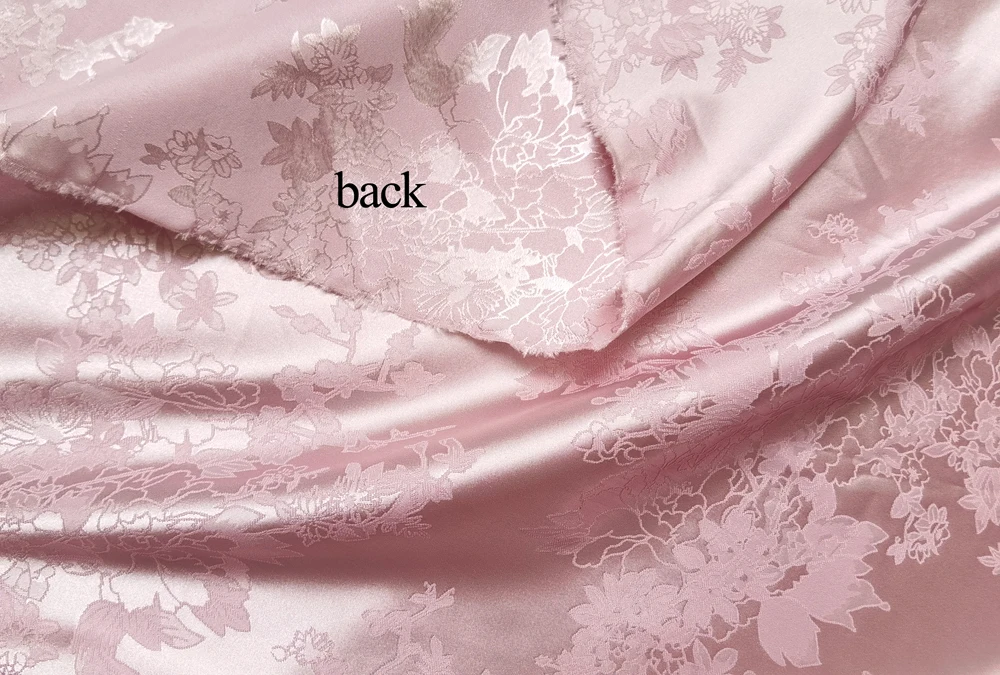 100cm*148cm Elegant Lotus Brocade Jacquard Satin Smooth Charmeuse For Bridal Dress & Kimono