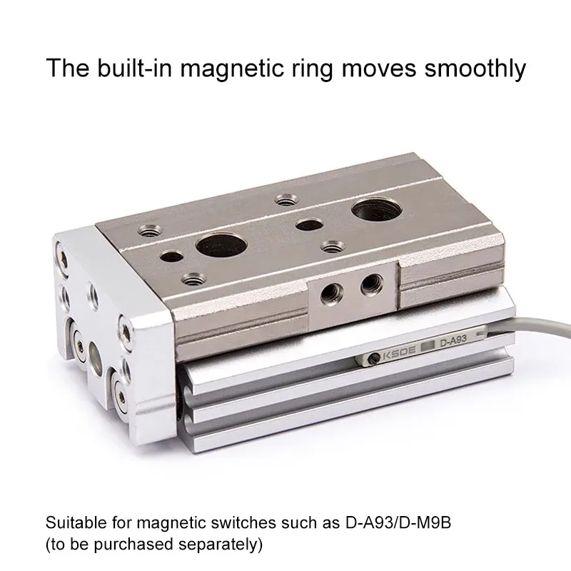 MXQ6-10 MXQ8-20 MXQ12-30 MXQ16-40 MXQ20-50 MXQ25-75 100 125  Air Pneumatic Slide Table Dual Rod Rail Slide Cylinder