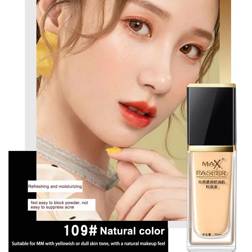 30ml Face Matte Foundation Face Coverage แต่งหน้า BASE TONE Brighten Oil Liquid เครื่องสําอางค์คอนซีลเลอร์ผิวยาวนานควบคุม V6D7