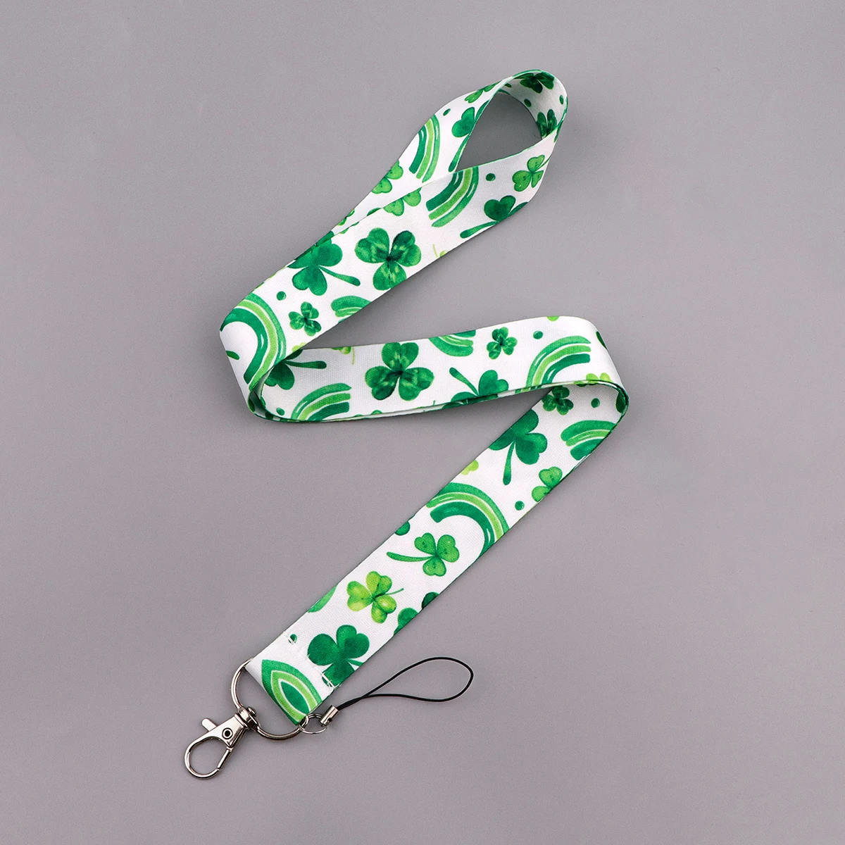 Green Clover Daisy Lanyard Neck Strap for Keychain ID Card Cover Badge Holder Mobile Phone Hang Rope Keyring Accessories Gifts