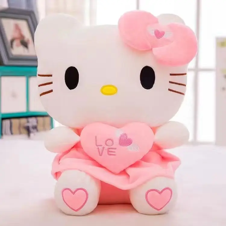 20-70cm duży rozmiar Sanrio pluszowy Hello Kitty pluszowy wystrój pokoju pluszak Sanrio lalki witaj kotek wypchane zwierzę zabawka Ragdoll prezent dla dzieci