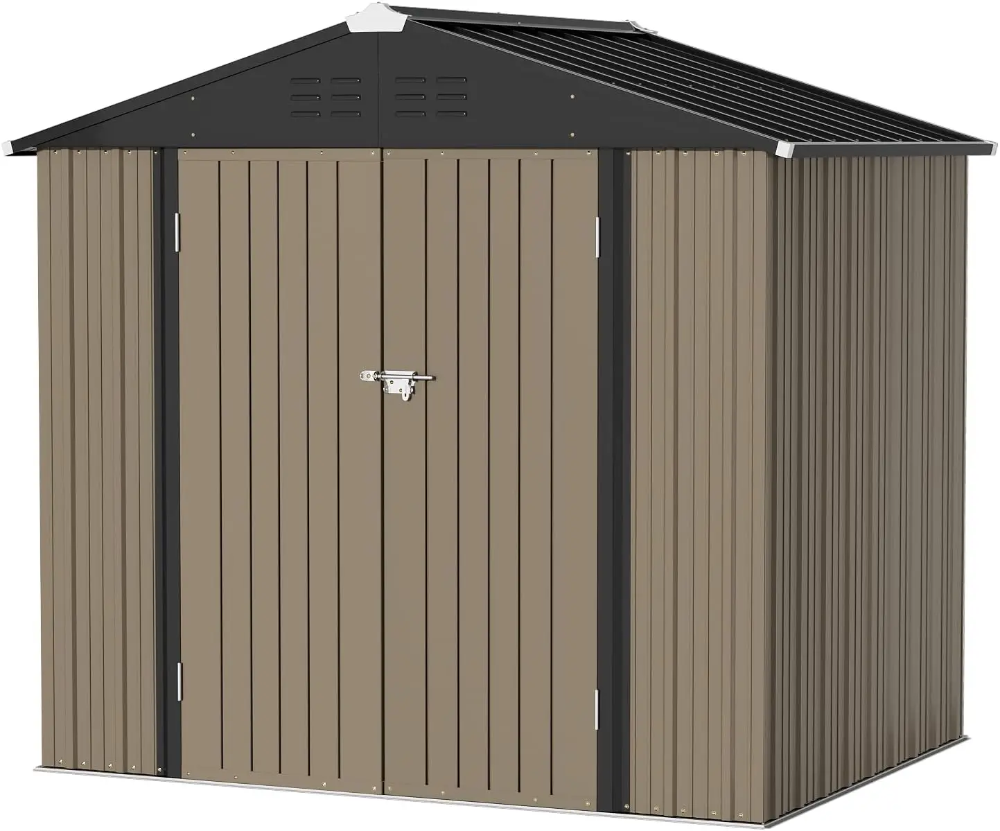 

Greesum Metal Outdoor Storage Shed 8Ft X 6Ft, Steel Utility Tool House With Door & Lock, Storage For Backyard Garden Patio Lawn