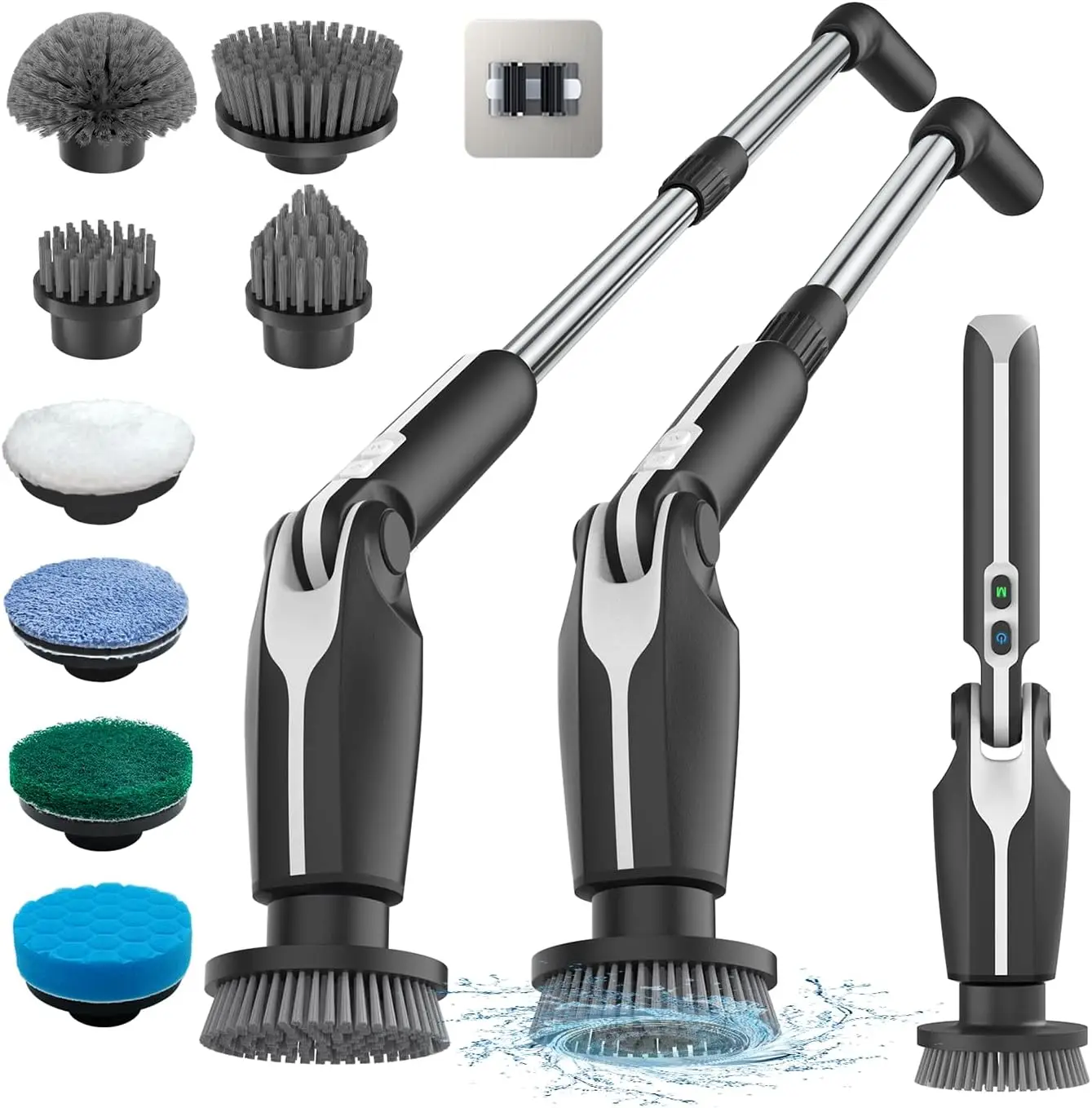 

Electric Spin Scrubber with Adjustable Angles, Remote Control, and 8 Brush Heads for Bathroom and Floor Cleaning