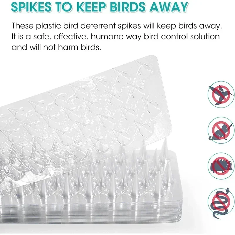 Spikes Repeller Cat Plastic Bird Repellent Anti Pigeon Anti-bird Squirrel Garden Fences Control Transparent Spikes