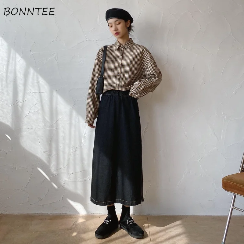 

Рубашки женские в клетку Топ Женский Свободные модные осенние новые универсальные женские с длинным рукавом нежные Camisas Mujer Эстетические стильные топы