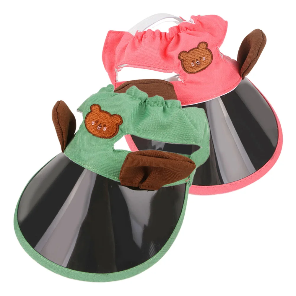 

2PCS Cat Sun Hat Dog Sunshade Puppy Summer Costume Accessories Pet Outdoor Adjustable Ear Hole Sunlight Protection
