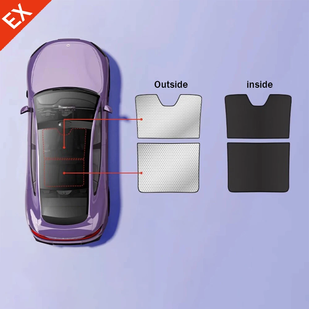 

For Xiaomi YU7 2025 Accessories Car Sunroof, Sunshade, Panoramic Sunroof Panel, Static Electricity Ceiling, Interior Accessories