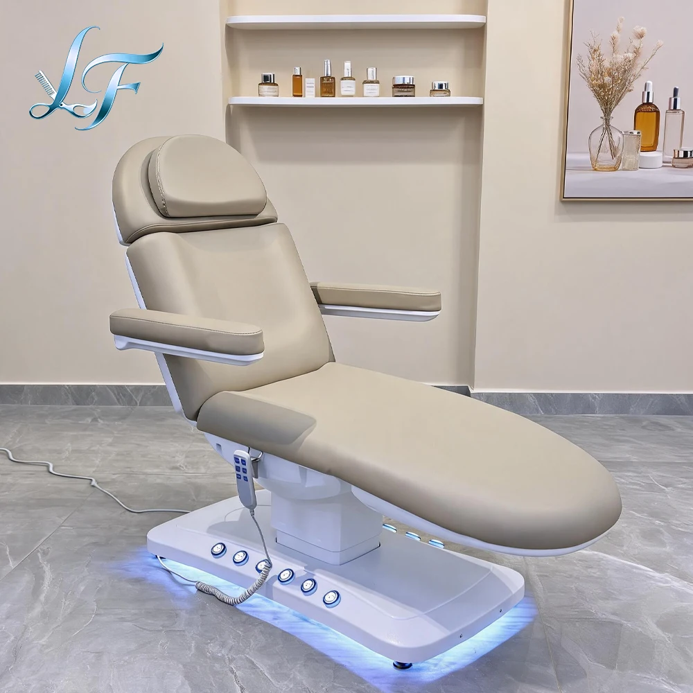Push Button Controlled Electric Lifting Integrated Bed For Professional Beauty Salon Nursing Service Furniture