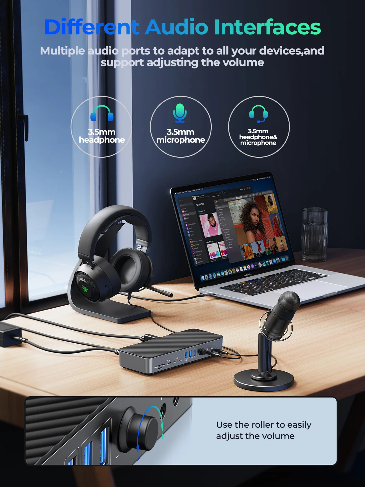 ORICO USB C Docking Station Type C to 8K30Hz DP HDMI-Com 5 Different Display RJ45 PD 22 in 1 Mult Audio 10Gbps HUB for Desktop