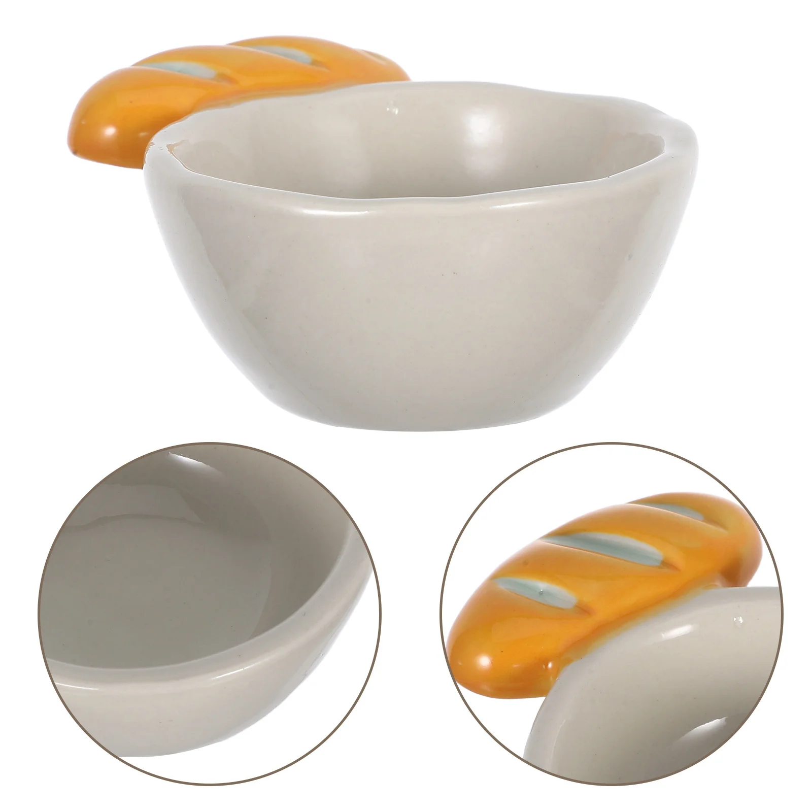

Ceramic Dipping Plate Ergonomic 3D Handle Sauce Condiment Tray Small Ceramic Serving Dish Soy Sauce Bowls Condiment Bowls