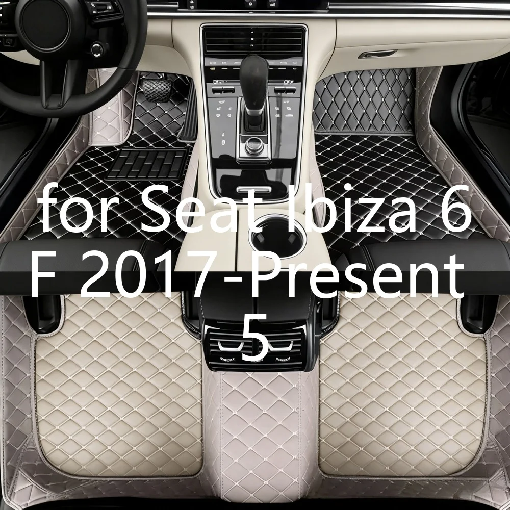 3D-gescannte, maßgefertigte Autofußmatten für Seat Ibiza 6F 2017-heute, 5-Sitzer, hohe Kante, wasserdicht, rutschfest, perfekte Passform, für jedes Wetter, kompletter Satz Auto-Fußmatten.