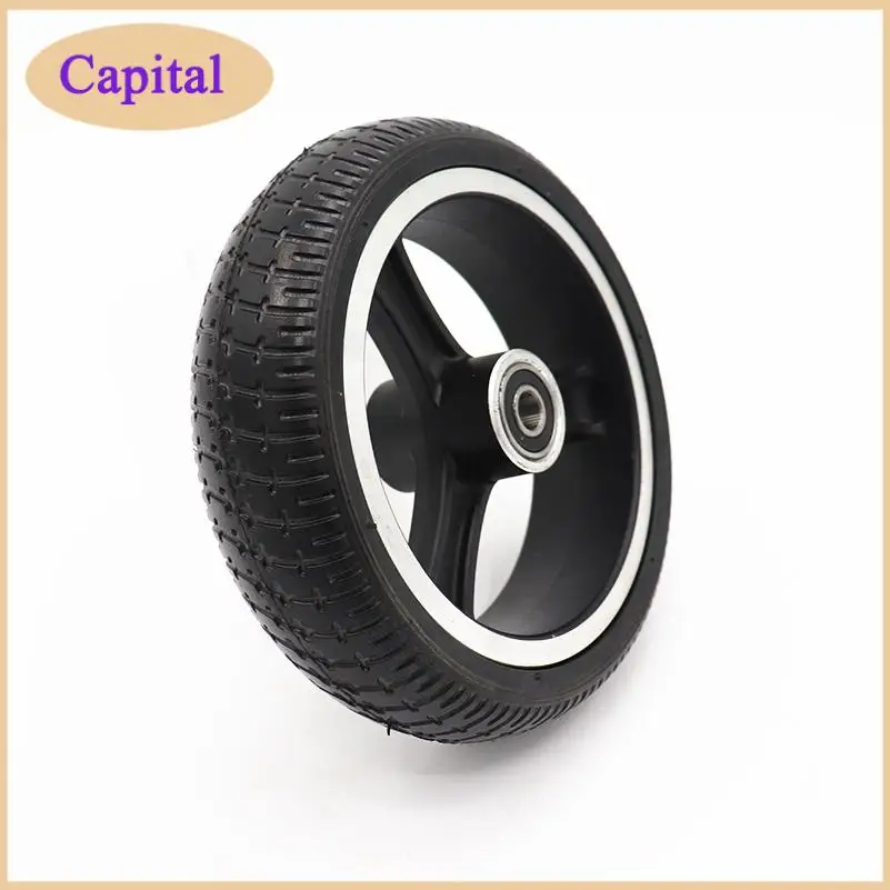 High quality 6.5 inch solid wheel plastic/aluminum wheel hub whole wheel front wheel assembly 6.5 inch air-free solid tyretyre