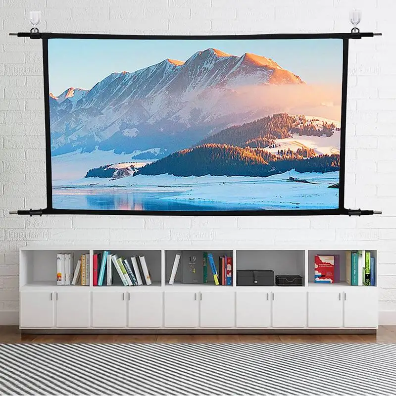 Hot Projector Screen 60 84 Inch 16:9 Foldable Anti-Crease Grey Reflective Cloth Portable Projection Screen For Home