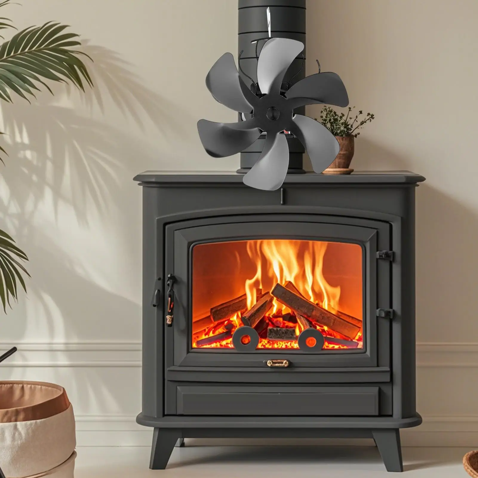 Heat Powered Fan Non Electricity Wood Stove Fan Heat Powered Heating Supplies Quiet For Indoor Home Log Burner Pellet Pipe