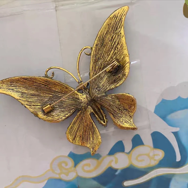 1pc Large Vintage New Crystal Large Butterfly Nail Charm Exaggerated Fashion Jewelry Animal Insect Nail Accessories