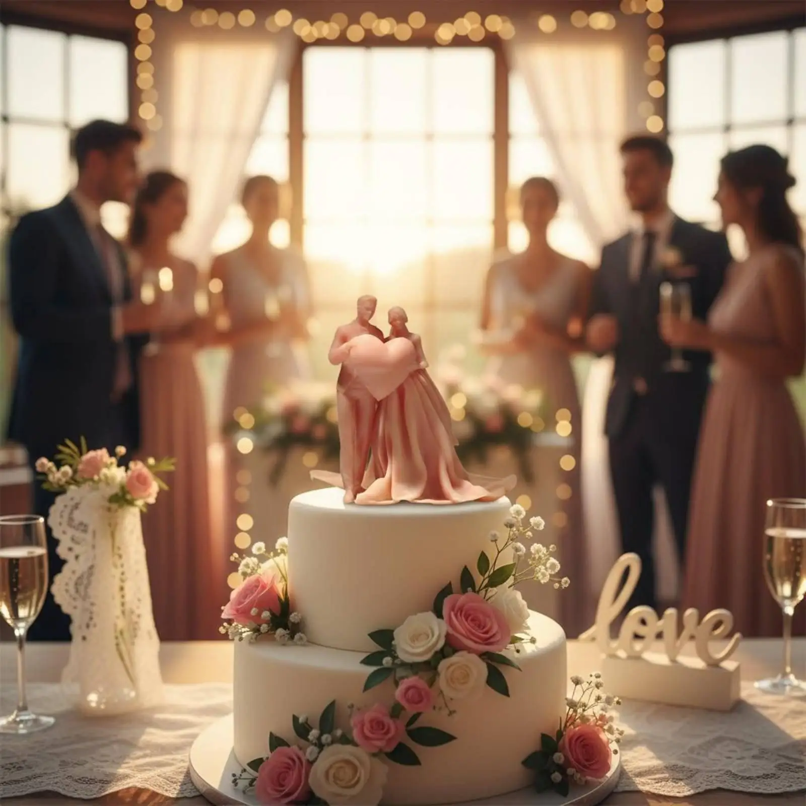 Luxury Love Figurine Resin Miniature Statuette Wedding Bride Groom Decorative Sculptures for Anniversary Gift Home Decoration